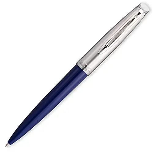 Produktbild: Waterman Emblème Kugelschreiber, blau mit Chromzierteilen, mittlere Schreibspitze, blaue Tinte, Geschenkbox