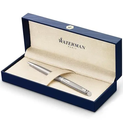 Produktbild: Waterman Hémisphère Kugelschreiber | Edelstahl mit Chromzierteile | Mittlere Spitze | Blaue Tinte | Geschenkbox