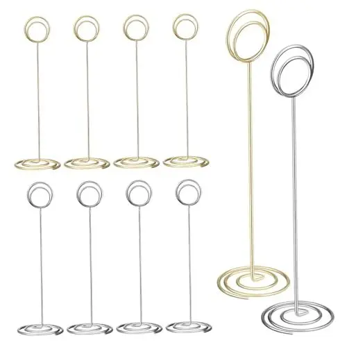 Produktbild: WATIIFUFU Packung Tischkartenhalter Rund Eisendraht Memohalter Vielseitige Dekoration Hochzeit Geburtstag Bankett Stabile Tischständer