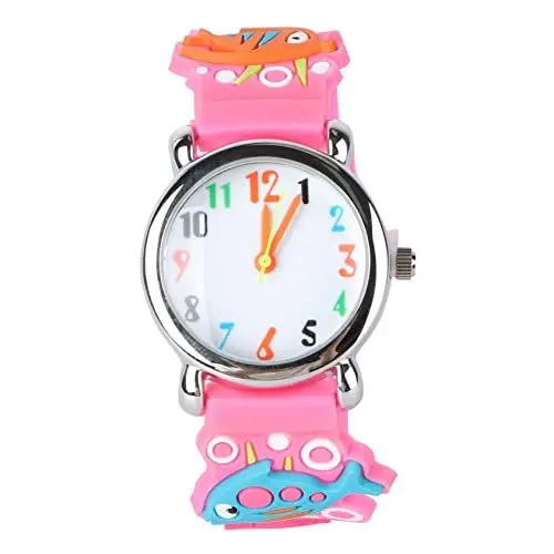 Produktbild: WATIIFUFU Armbanduhr Für Mädchen Und Jungen Kinder Cartoon-design Ozeanfisch Silikonband Leicht Zu Lesen Modische Uhr 3–12 Jahre Alt