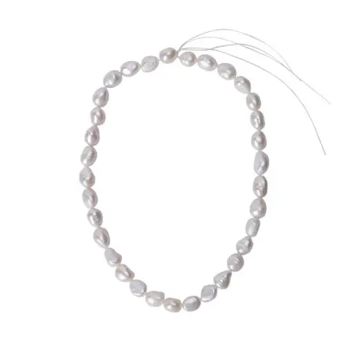 Produktbild: WATIIFUFU 1Stk Perlenkette selber machen pearl necklace Perlenhalskette Schmuck für Partys Halskette mit Süßwasserperlen Barocke Halskette natürliche Perlenkette zarte DIY-Perlenkette Weiß