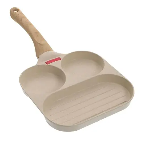 Produktbild: WATIIFUFU 3-in-1 Antihaft-Bratpfanne Griff Pfannkuchen Bratpfanne Pfanne für Pfannkuchen Camping Bratpfanne