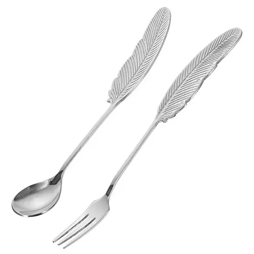 Produktbild: WATIIFUFU Dessertlöffel- -set Metall Kuchengabel Kaffeelöffel Robust Für Zuhause Restaurant