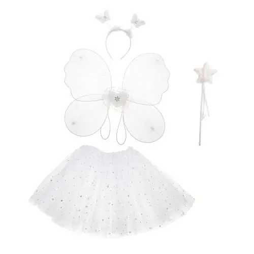 Produktbild: WATIIFUFU Party Supplies 1 Set Performance-kleid Kleid Mädchenkleid Feenrock Und Schmetterlingsflügel Kostüme