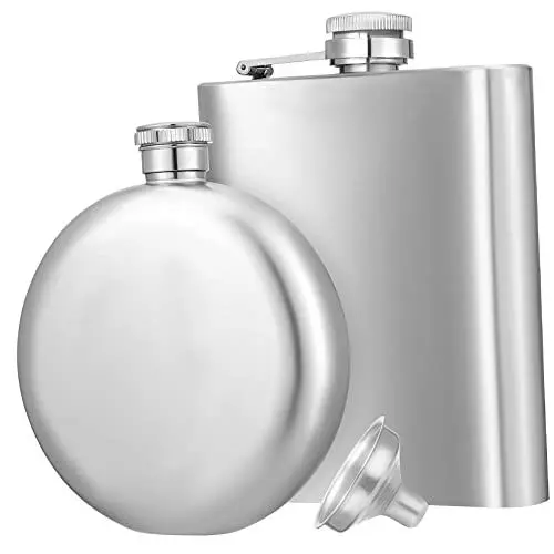 Produktbild: WATIIFUFU 1 Satz Weinflasche Aus Edelstahl Schnapsflasche Für Spirituosen Flaschen Für Damen Mini-wasserflaschen Flachmann Thermosflasche Flasche Rostfreier Stahl