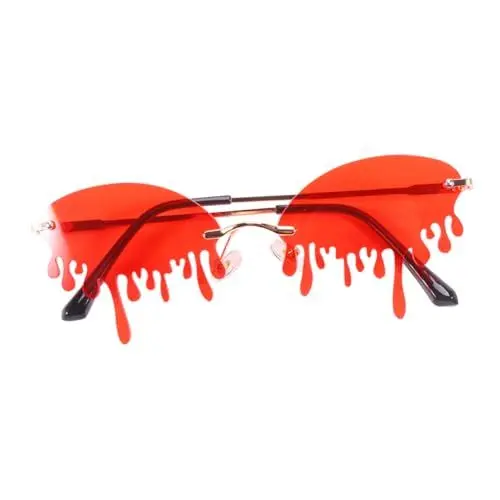 Produktbild: WATIIFUFU Einzigartige Rote Gläser Sonnenbrille Bühnenbrille Für Party Tränen Sonnenbrille Stilvoll Und Design
