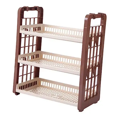 Produktbild: WATIIFUFU 1stk Lagerregal Gläserregal Regal Für Gewürzgläser Toilettenständer Multifunktionsregal Küchenregal Organizer-Rack Haushaltswaren-Organizer Badezimmerregal Glasregal Plastik Coffee