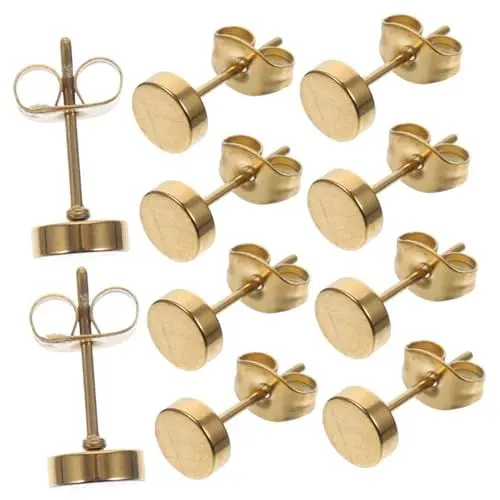 Produktbild: WATIIFUFU 20St perlenohrringe ohrstecker verschlüsse Titanstahl Ohrringe ohrhänger gold goldohrringe weibliche einfädler ohrringe Ohrschmuck Damen Ohrringe Knorpel-Ohrring Stahl Golden