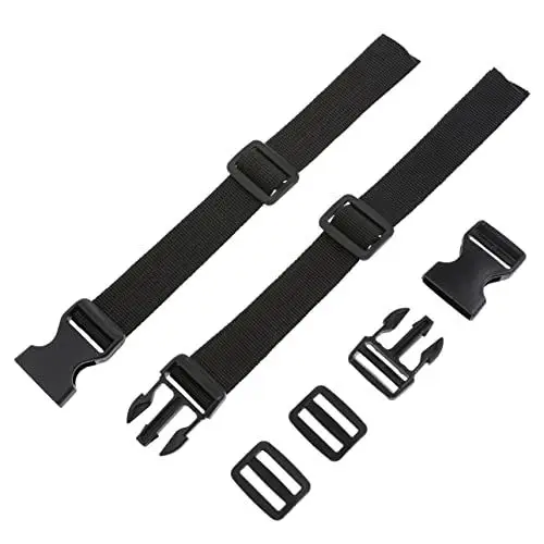 Produktbild: WATIIFUFU 2St Gurt spannband spannriemen gepäckträger sattelstange Utility-Riemen mit Schnalle Schwerlastwagen einkaufswagen Trolley Schlafsack Bündelbänder Gepäckband Polypropylen Black