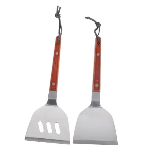 Produktbild: WATIIFUFU Pizzaspatel Aus Edelstahl Käseschaufel 2-teiliges Set Holzgriff Nicht-design Für Einfaches Backen Und Kochen