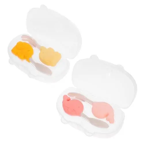 Produktbild: WATIIFUFU 2 Sätze Ergänzendes Geschirr feeding Short handle spoon spoon food utensils Schaumstoffmatten für Kinder Babygabeln Babygeschirr Babybesteck pp