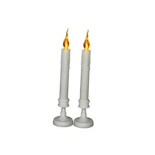 Produktbild: WATIIFUFU 2er-Pack -Flammenlose Kerzen batteriebetrieben rauchfreie Halloween-Kerzenlampen für Dekorationen Schwarz/Weiß 25 x 5 6 cm sicher und wohlriechend für Zuhause Party Hochzeit Halloween