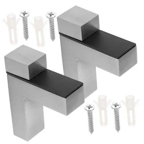Produktbild: WATIIFUFU 2 Stück Wandhalterungen Für Glasregale Robuste Halterung Aus Metall Und Holz Einfache Installation Für Badezimmer/weinschrank