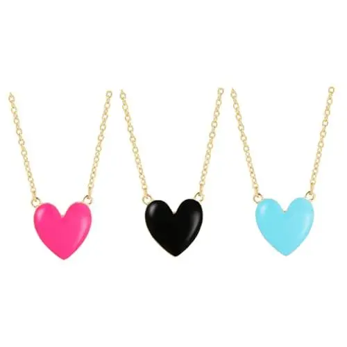 Produktbild: WATIIFUFU 3St Herz Halskette rosa Statement-Halskette Chokerhalsketten für Damen weihnachten geldgeschenke weihnachten Mädchen Halskette Halsschmuck für Mädchen Legierung