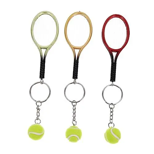 Produktbild: WATIIFUFU Schlüsselanhänger Dekorativer Tennis-schlüsselanhänger Tennisschläger-schlüsselanhänger Kunststoff Lustiges Accessoire