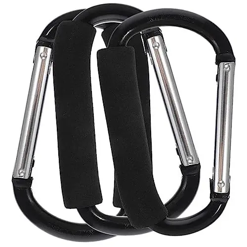 Produktbild: WATIIFUFU 3st Wagenhaken Haken Für Kinderwagen Kinderwagen-clips Aufhänger Für Kinderwagen Buggy-clips Robuster Kleiderständer D Haken Kinderwagenzubehör Aluminiumlegierung Black