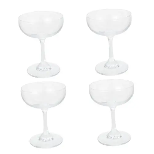 Produktbild: WATIIFUFU 4 Stück Cocktailglas Aus Kristall Klare Gläser -highball-cup Saftbecher Bruchsichere Weinkelche Cocktailgläser Tasse -trinkbecher Stiel Trinkbecher Becher Trinken