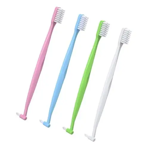 Produktbild: WATIIFUFU Zwischenraumzahnbürsten Doppelkopf Interdentalbürsten Ergonomische Zwischenraumbürsten Für Die Tägliche Mundhygiene Kompakte Und Tragbare Zahnbürsten Pink Und Zwischenraum Zahnbürste