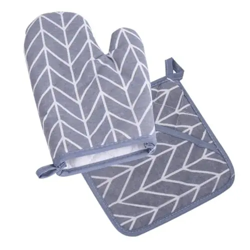 Produktbild: WATIIFUFU 4 Stück Hitzebeständiges Pad Ofenhandschuh Handschuhe für hohe Temperaturen Backhandschuhe Kochhandschuhe küchenhandschuhe Handschuhe küche Mikrowellenhandschuhe Küchenwaren Grey