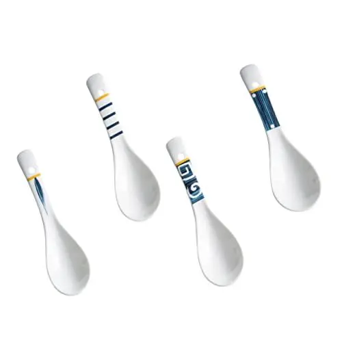 Produktbild: WATIIFUFU Keramik-suppenlöffel-set – Japanische Suppenlöffel Reislöffel Suppenlöffel Mit Schlichtem Design