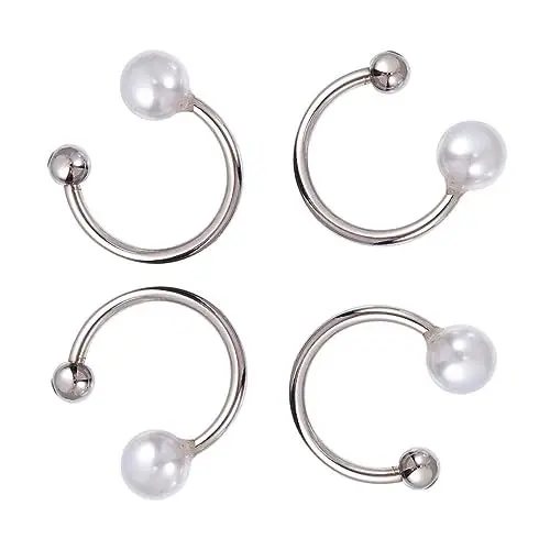 Produktbild: WATIIFUFU 4 Stück Perlenbrosche Frau Button-down-Shirt Brosche aus Kunstperlen Kragen Rocknadel -Taste pearl brooch Sicherheitsnadel Sicherheitsschnallen am Schalknopf Metall