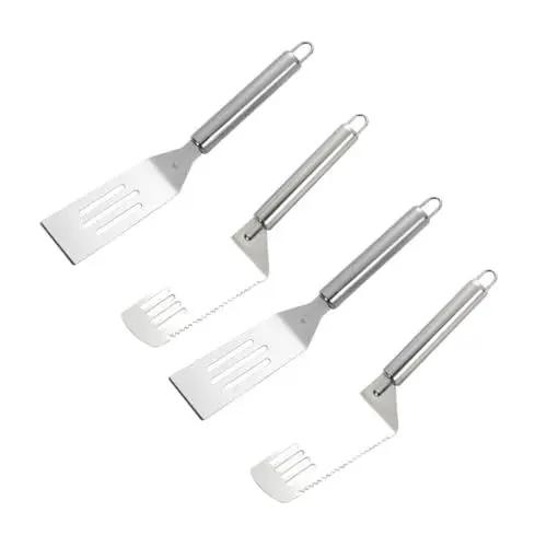 Produktbild: WATIIFUFU Ergonomische Spatel Aus Edelstahl – 4-teiliges Set Für Steak Pizza Und Mehr – Einfach Zu Greifen Und Aufzubewahren