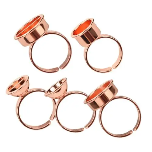 Produktbild: WATIIFUFU 5St Pigmentbecher tätowieren kartuschen ink Tintenhalter Wimpernkleber-Ringbecher Farbtöne wimpernkleber ringe Wimpernkleberhalter Kleberinge Rostfreier Stahl Rose Gold