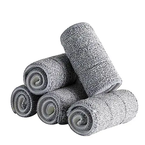 Produktbild: WATIIFUFU 5St Wischzubehör Wischpads zum Nachfüllen Ersatz-Reinigungspads Schwammmopps Wischtuch Mikrofasermopp wischbezug floutingmopp Wischkopf Ersatztuch Werkzeug zur Bodenreinigung Grey