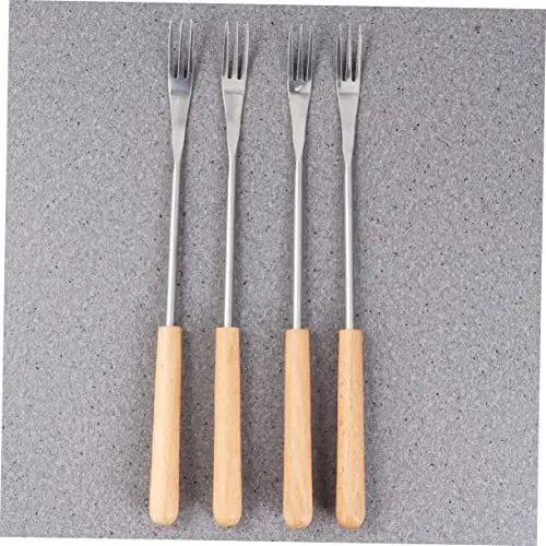 Produktbild: WATIIFUFU 6st Mit Holzgriff Fondue-sticks Grillspieß Gabeln Für Fondue-topfe Hot-pot-fondue- Grillgabeln Für Den Außenbereich Handhaben Grillwender Lange Fruchtgabel Hölzern