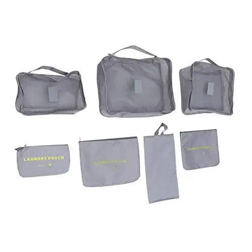Produktbild: WATIIFUFU 7stücke Teiliges Reise Organizer Mit Packing Cubes Für Kleidung Schuhe Und Toilettenartikel Kompakte Aufbewahrungstaschen Für Koffer Leicht Und Langlebig Für Und Camping