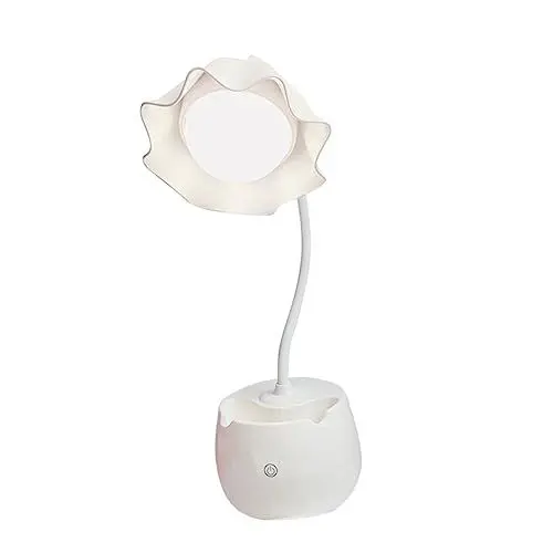 Produktbild: WATIIFUFU Tischlampe Led Dimmbar Mit Blumendesign Usb-schreibtischlampe Für Arbeitszimmer Büro Schule Mit Touch- Und Stifthalter