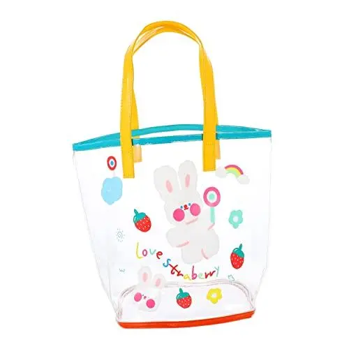 Produktbild: WATIIFUFU Cartoon-Handtasche Tasche für Schwimmzubehör Strandtasche für Mädchen Reise-Einkaufstasche Muschel aufbewahrungssack storage pockets Tragetasche Cartoon-Einkaufstasche PVC