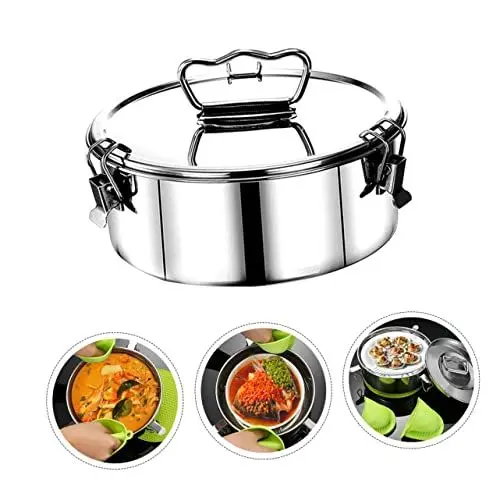 Produktbild: WATIIFUFU Dampfgarer aus Edelstahl kochender Kier Dampfgarer für die Küche Dampfkochgeschirr für die Küche Herd pressure cooker druckkochtopf Küchenboiler Dampftopf Edelstahl 304 Silver