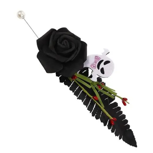 Produktbild: WATIIFUFU Halloween Schwarze Brosche Simulierte Geisterrose Anstecknadel Für Elegante Kostüme Und Partys Langlebig Leicht Und Unvergessliches Design Für Besondere Anlässe