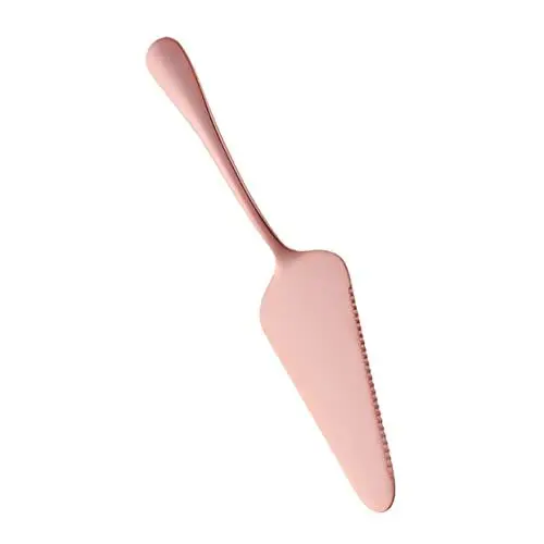 Produktbild: WATIIFUFU Gezackter Kuchenschaufel Edelstahl-backwerkzeug Pizza-käse-sahnemesser Ergonomisches Design Leicht Zu Reinigen Roségold-Finish