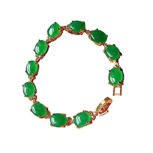 Produktbild: WATIIFUFU Jade Armreif Frauen Malachit Handkette Schmuck Für Damen Halskette Handgelenkschmuck Jade Armreifen
