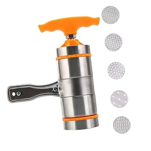 Produktbild: WATIIFUFU Nudelpresse Nudelmaschine pastamaschine manuell pastamschine nudelautomat nudelmadchine teigmaschine -Maschine -Presswerkzeug Saftdruckmaschine Nudelmacher Orange