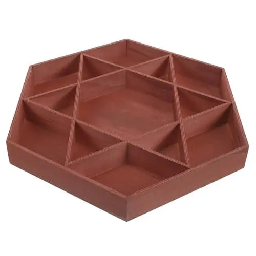 Produktbild: WATIIFUFU Obstgericht für den einzug storage boxes Geschenkidee Obst-Servierkoffer Pommes-Obst-Gericht basteln Snackbox Obstkiste aus Holz Schüssel aus Holz hölzern Light Brown