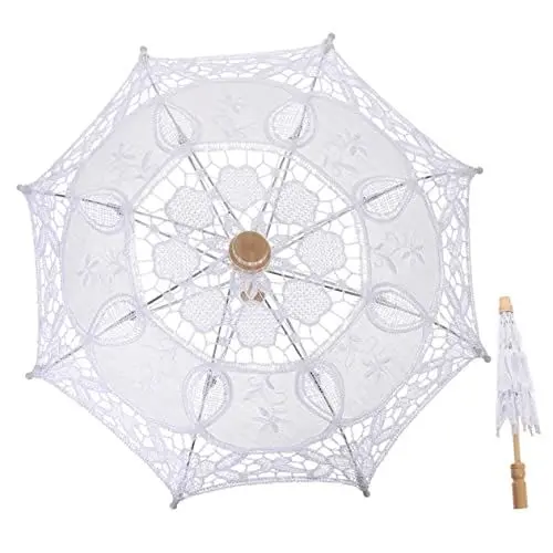 Produktbild: WATIIFUFU Regenschirm für Blumenmädchen Spitzenstickerei Elegante Hochzeitsdekoration für Brautsonnenschirm Foto-requisite für Den Urlaub