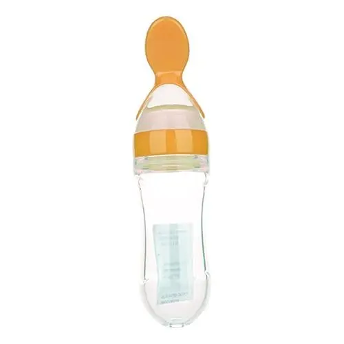 Produktbild: WATIIFUFU Reisflasche Babynahrungszubereiter Futterspender Für Kleinkinder Reisflasche Aus Silikon -löffel-feeder Yellow