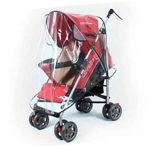 Produktbild: WATIIFUFU Universeller Kinderwagen Buggy Transparente Regenschutzhülle Wasserdichter Regenschutz Für Kinderwagen Und Zwillingswagen