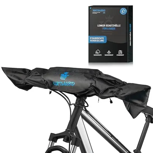 Produktbild: WATSABRO Lenkerschutzhülle Ebike,Winddicht&wasserfest&staubdicht,Regenschutzhaube wasserdicht für Fahrradträger, Elastischer Gummizug mit Federknopf für Lenkerschutz Schutzhülle