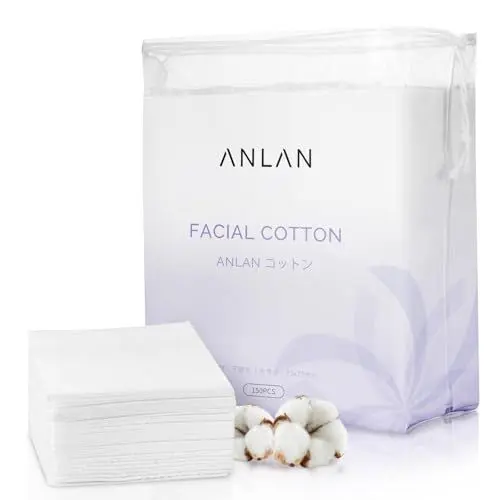 Produktbild: Wattepads,ANLAN Cotton Pads 150 Stück Abschminkpads Waschbar Nass und Trocken Toner Pads Make Up Pads 100% Reiner Bio Baumwolle Zum Abschminken Entfernen von Nagellack Geeignet für Empfindliche Haut