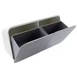 Produktbild: Wattestäbchen Spender Kunststoff Make up Pad Behälter Make up Organizer Kosmetik Wandmontierte Flip Top Aufbewahrungsbox Multifunktional Aufbewahrung mit Deckel für Wattebälle, Tupfer, Q-Tips