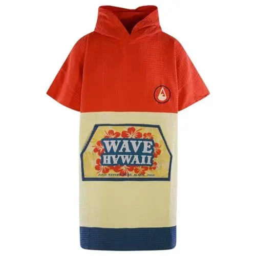 Produktbild: WAVE HAWAII Travel Poncho Wailua aus 100% Baumwoll-Waffle-Piquee Gr. L/XL für Strand, Sauna, Camping und Wassersport