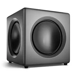 Produktbild: Wavemaster 66400 Fusion - Aktiver Subwoofer (125 Watt) mit eingebautem Class-D-Verstärker, universell einsetzbar - optimiert für 2.0 Lautsprechersysteme Stone Grau