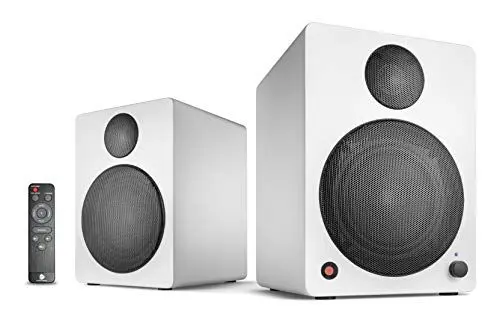 Produktbild: Wavemaster CUBE white - Regallautsprecher-System (50 Watt) mit Bluetooth-Streaming, Digitalanschluss und IR-Fernbedienung, Aktiv-Boxen, Nutzung für TV/Tablet/Smartphone, weiß (66381)