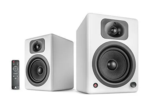 Produktbild: wavemaster TWO NEO soft white – Regallautsprecher-System (60 Watt) mit Bluetooth-Streaming, digitalen Anschlüssen und IR-Fernbedienung Aktiv-Boxen Nutzung für TV/Tablet/Smartphone, mattweiß (66366)