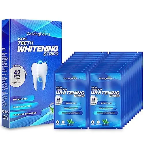 Produktbild: Bleaching Zähne Teeth Whitening Strips: Professionelle Zahnaufhellung – 21 Anwendungen 42 Rapid White Bleaching Strips, Zahnschonend (42 count (Pack of 1), Mint)