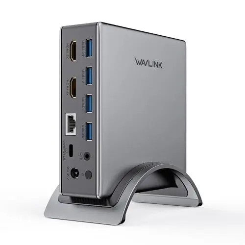 Produktbild: WAVLINK USB3.0 Universal-Dockingstation, 10-in-1, 2 K, Laptop-Display, Doppel-HDMI-Adapter für M1/M2 MacBook Pro/Air, Dell, Thunderbolt 3/4 mit PD 100 W